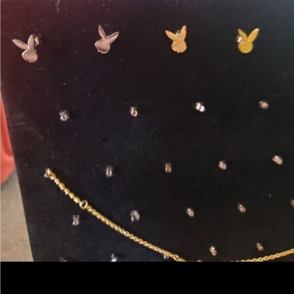 COPY - 2 playboy earrings sets gold+silver - Picture 1 of 1